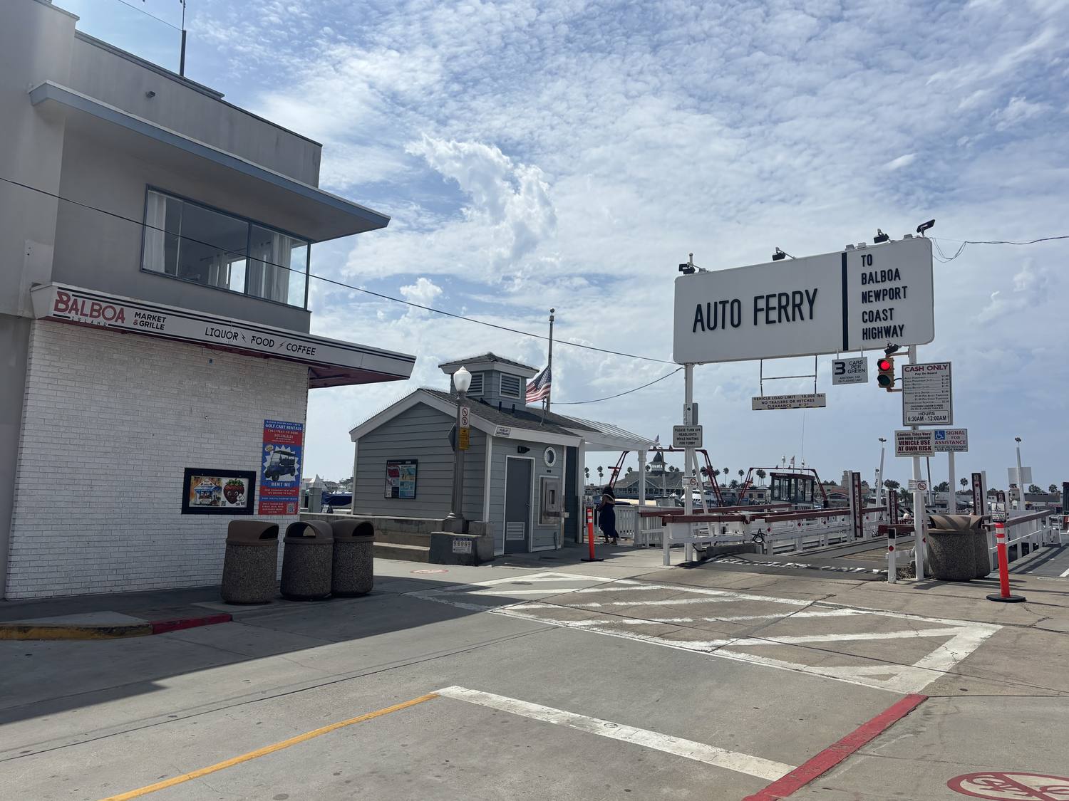The Balboa Island auto ferry landing