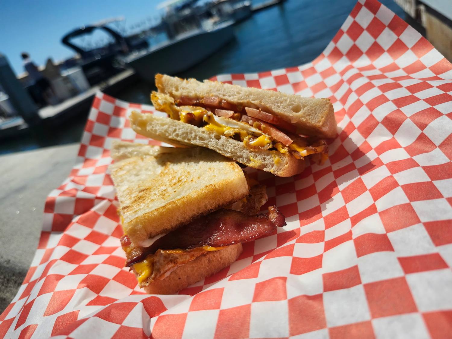 Grilled cheese with bacon on sourdough