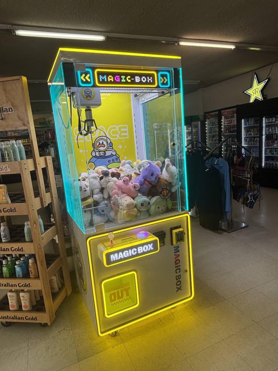 The Magic Box prize machine inside the market
