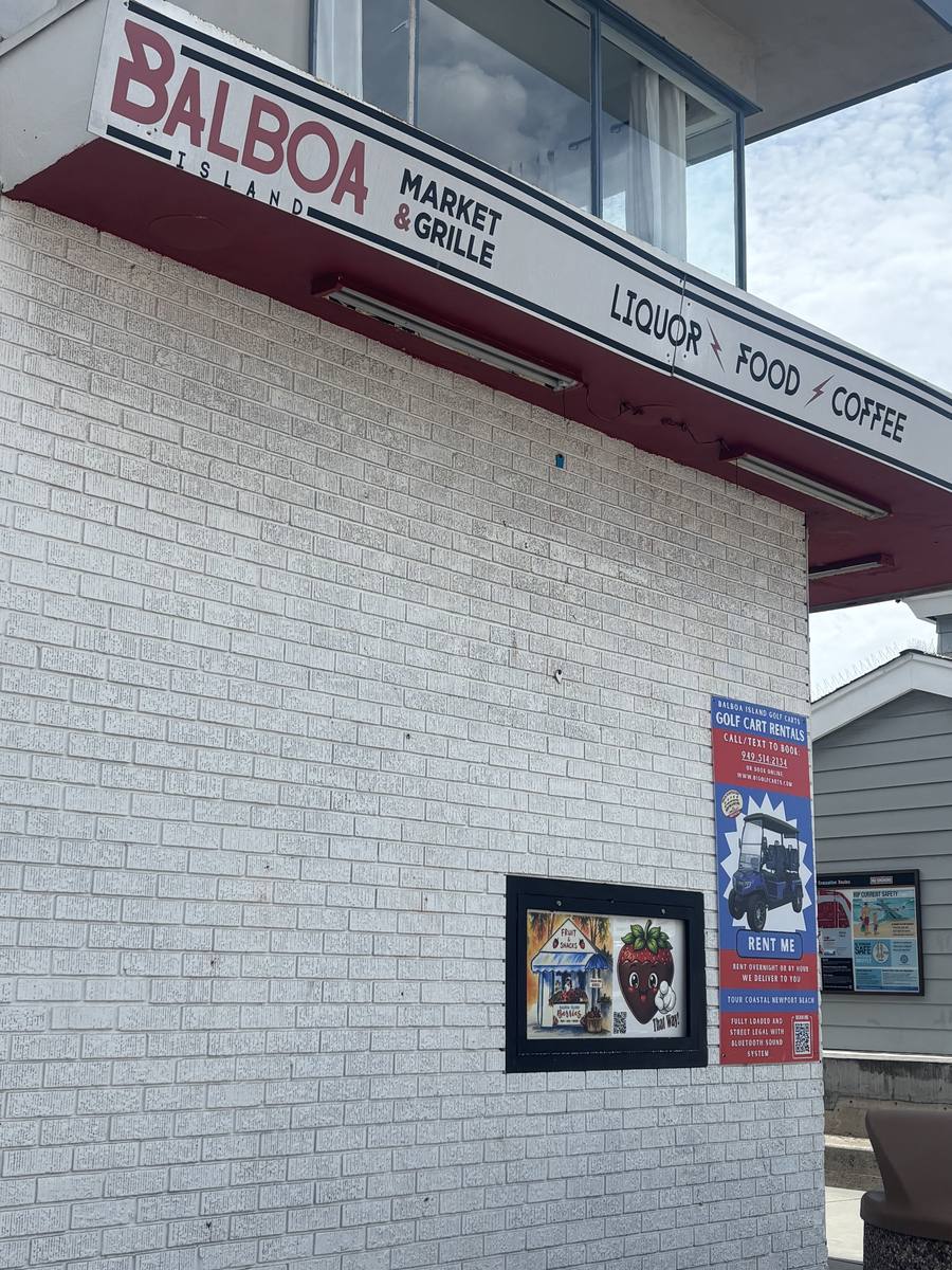 Balboa Island Market & Grille storefront on South Bay Front